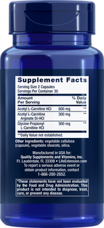 L-Carnitine 500 mg 30 capsules Life Extension - Premium Vitamins & Supplements from Life Extension - Just $11.99! Shop now at Nutrigeek
