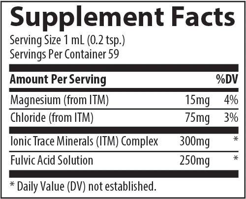 Liquid Ionic Fulvic Acid w/ Concentrace 250mg 2 ounces (59ml) Trace Minerals Research - Premium Vitamins & Supplements from Trace Minerals Research - Just $24.89! Shop now at Nutrigeek