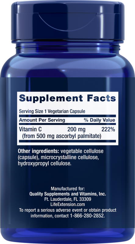 Ascorbyl Palmitate 500 mg, 100 capsules Life Extension - Premium Vitamins & Supplements from Life Extension - Just $17.99! Shop now at Nutrigeek
