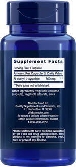 N-Acetyl-L-Cysteine 60 capsules Life Extension - Premium Vitamins & Supplements from Life Extension - Just $12.99! Shop now at Nutrigeek