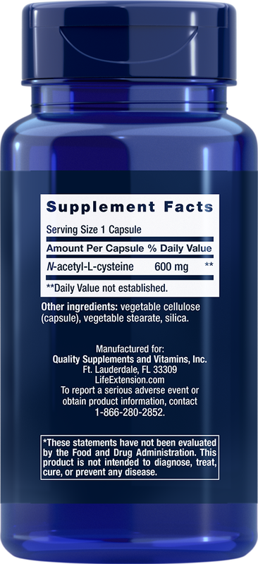N-Acetyl-L-Cysteine 60 capsules Life Extension - Premium Vitamins & Supplements from Life Extension - Just $12.99! Shop now at Nutrigeek