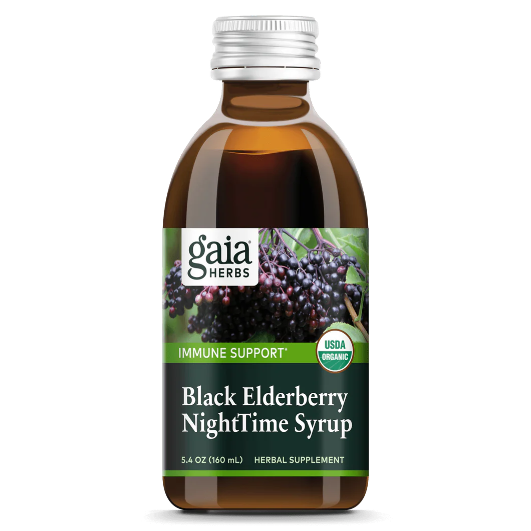 Black Elderberry NightTime Syrup Gaia Herbs - Premium Vitamins & Supplements from Gaia Herbs - Just $22.99! Shop now at Nutrigeek
