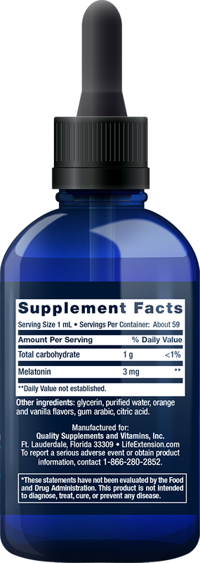 Fast-Acting Liquid Melatonin (Citrus-Vanilla) 3 mg 60 ml Life Extension - Premium Vitamins & Supplements from Life Extension - Just $9.99! Shop now at Nutrigeek