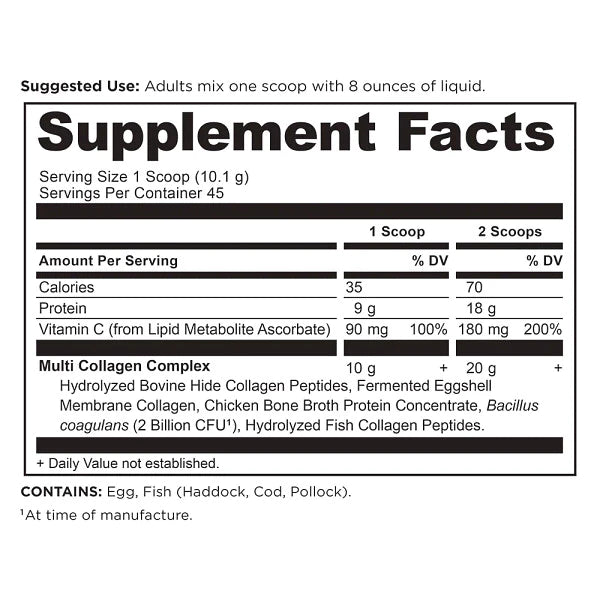 Multi Collagen Protein 45 Serving Ancient Nutrition - Nutrigeek