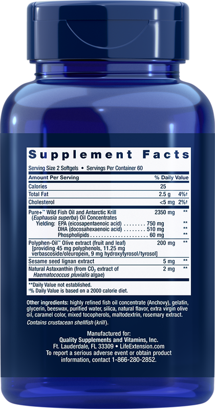 Super Omega-3 Plus EPA/DHA Fish Oil, 120 caps Sesame Lignans, Olive Extract, Krill & Astaxanthin Life Extension - Premium Vitamins & Supplements from Life Extension - Just $37.99! Shop now at Nutrigeek