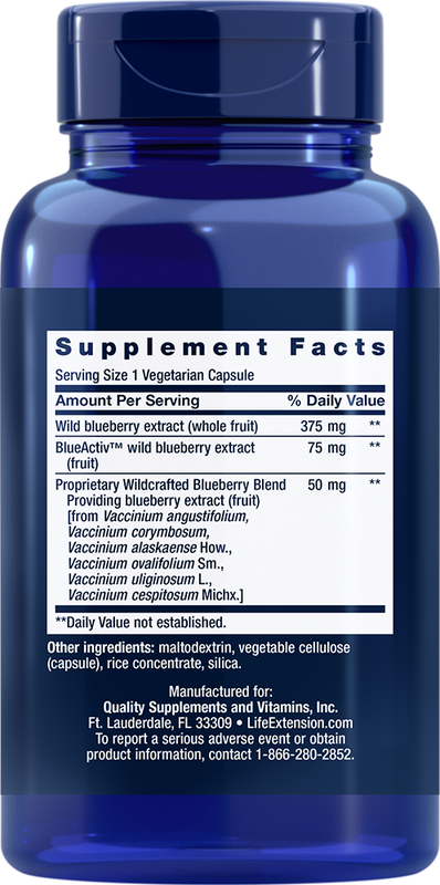 Blueberry Extract 60 capsules Life Extension - Premium Vitamins & Supplements from Life Extension - Just $17.99! Shop now at Nutrigeek