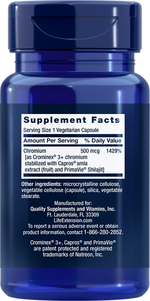 Optimized Chromium with Crominex 3+ 500mcg 60 capsules Life Extension - Premium Vitamins & Supplements from Life Extension - Just $6.99! Shop now at Nutrigeek