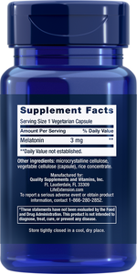 Melatonin 3 mg 60 capsules Life Extension - Premium Vitamins & Supplements from Life Extension - Just $8.99! Shop now at Nutrigeek