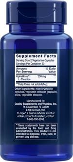 L-Theanine 100 mg 60 capsules Life Extension - Premium Vitamins & Supplements from Life Extension - Just $18.99! Shop now at Nutrigeek