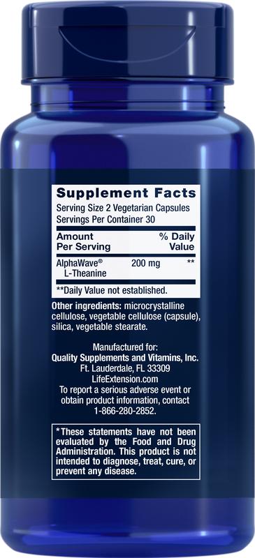 L-Theanine 100 mg 60 capsules Life Extension - Premium Vitamins & Supplements from Life Extension - Just $18.99! Shop now at Nutrigeek