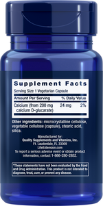 Calcium D Glucarate 200mg 60 capsules Life Extension - Premium Vitamins & Supplements from Life Extension - Just $15.99! Shop now at Nutrigeek