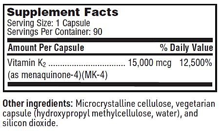 Ultra K2 Menaquinone - 4  90 capsules Klaire Labs - Premium Vitamins & Supplements from Klair Labs - Just $59.99! Shop now at Nutrigeek