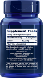 Taurine 1000 mg 90 capsules Life Extension - Premium Vitamins & Supplements from Life Extension - Just $9.99! Shop now at Nutrigeek