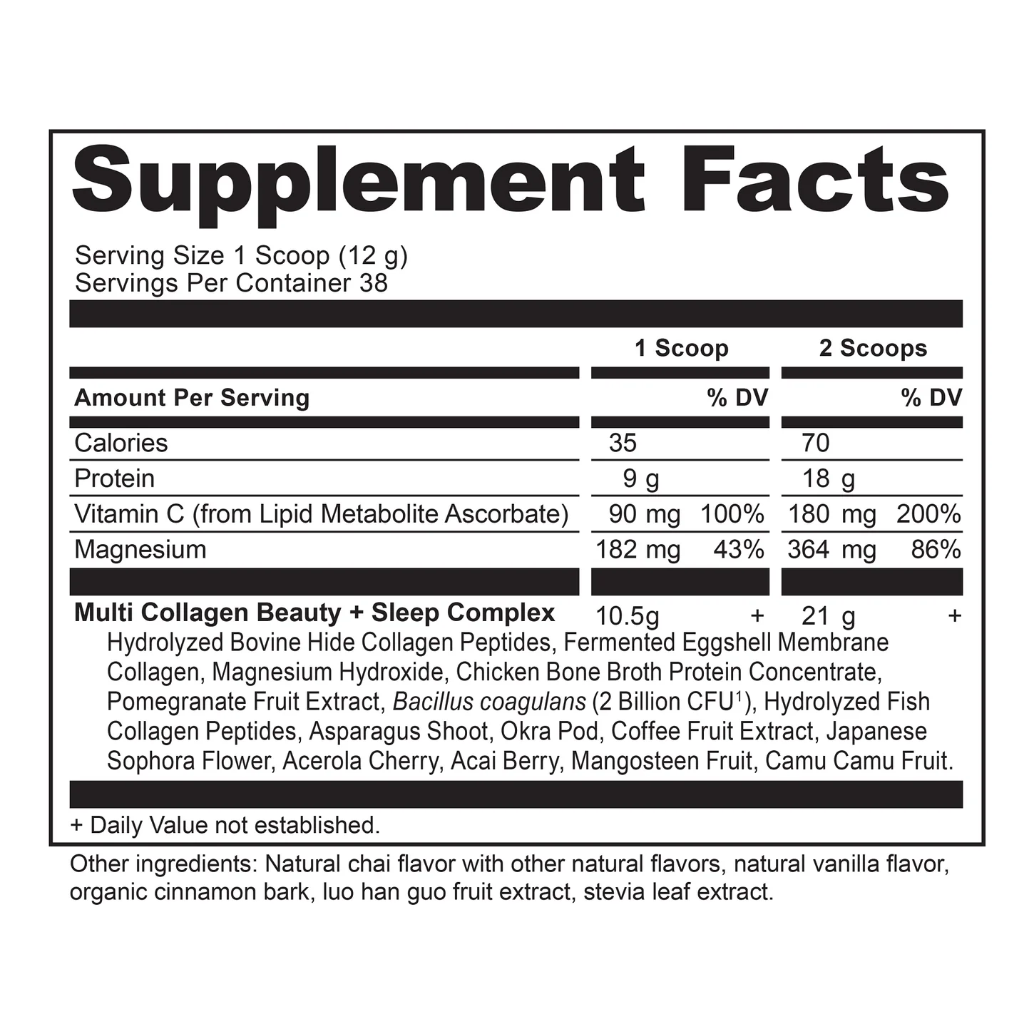 Multi Collagen Protein Beauty + Sleep Support 38 Serving 16.1 OZ (456G) Ancient Nutrition - Nutrigeek