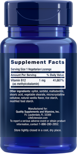 Vitamin B12 Methylcobalamin 1mg 60 lozenges Life Extension - Premium Vitamins & Supplements from Life Extension - Just $7.99! Shop now at Nutrigeek