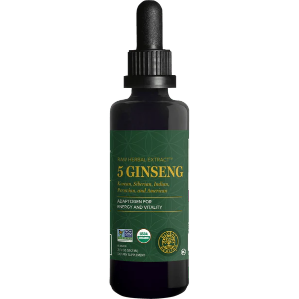 Ginseng Organic Liquid Extract 2 FL OZ (59.2 ML) Global Healing