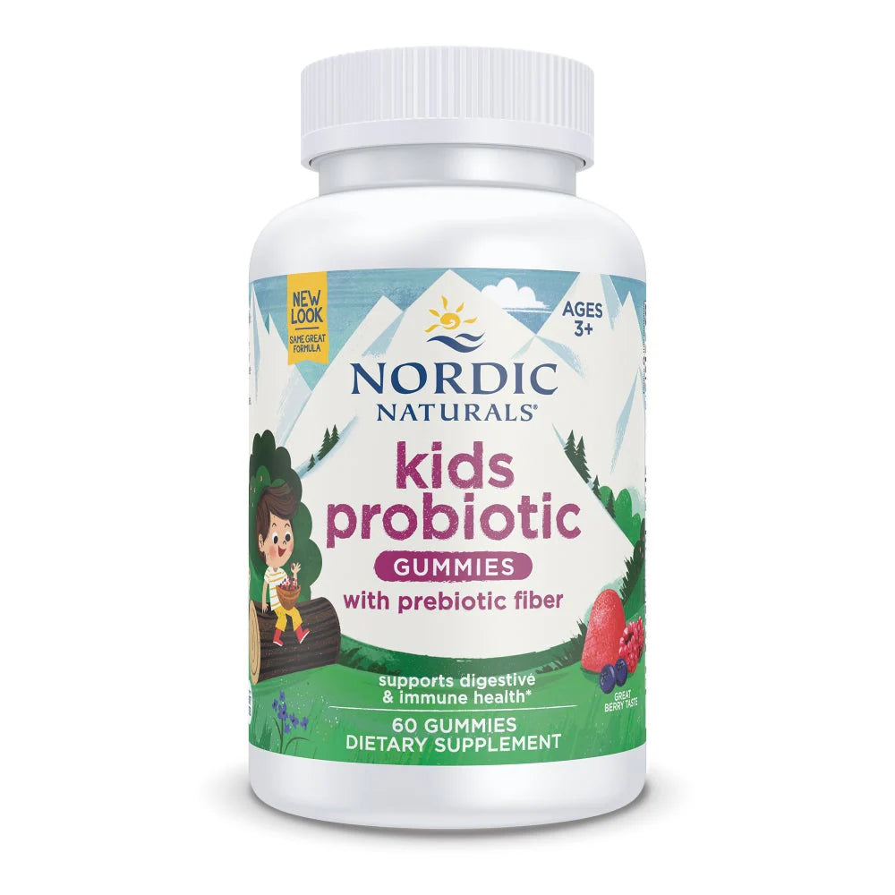 Kids Nordic Flora Probiotic Gummies Merry Berry Punch 60 Gummies Nordic Naturals