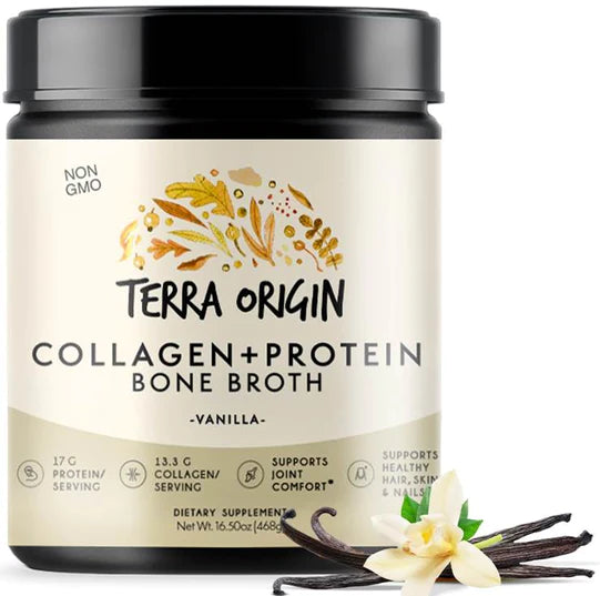 Collagen + Bone Broth Protein 20 Servings Terra Origin - Nutrigeek