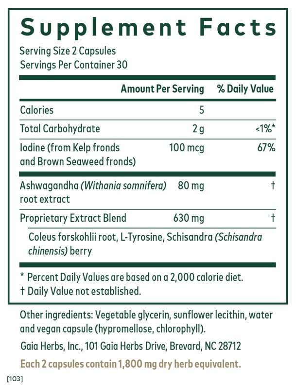 Thyroid Formula capsules Gaia Herbs - Premium Vitamins & Supplements from Gaia Herbs - Just $35.99! Shop now at Nutrigeek