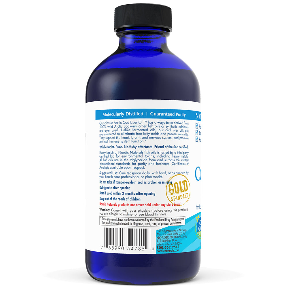 Arctic Cod Liver Oil Orange 8 fl oz (237ml) Nordic Naturals - Nutrigeek