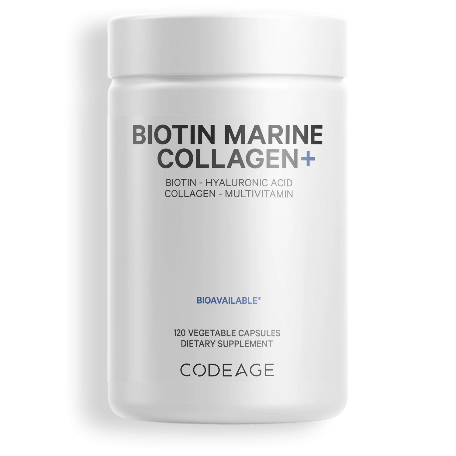 Wild Caught Biotin Marine Collagen Peptides 120 capsules CodeAge