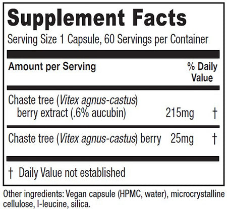 Chaste Tree Berry 60 capsules Vitanica - Nutrigeek