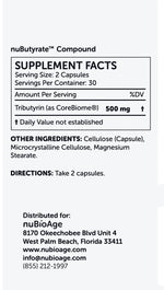 nuButyrate™ 60 capsules nuBioAge - Nutrigeek