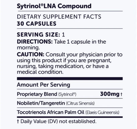 Sytrinol® LNA™ 30 capsules nuBioAge - Nutrigeek