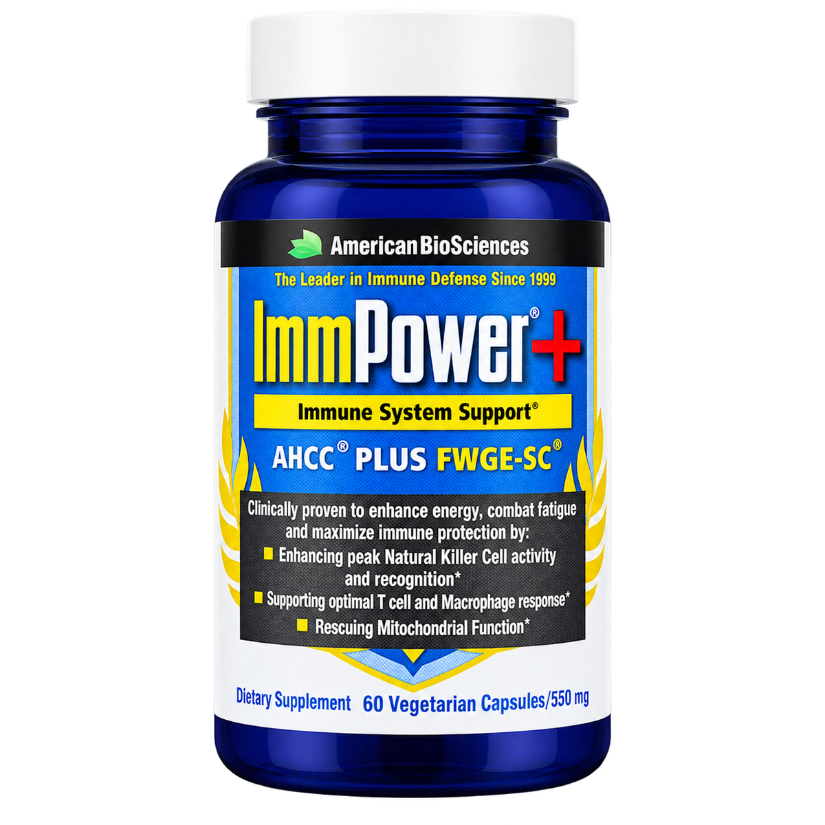 ImmPower+® AHCC® 550 mg 60 capsules American BioSciences - ImmPower+® AHCC® 550 мг, 60 капсул, American BioSciences