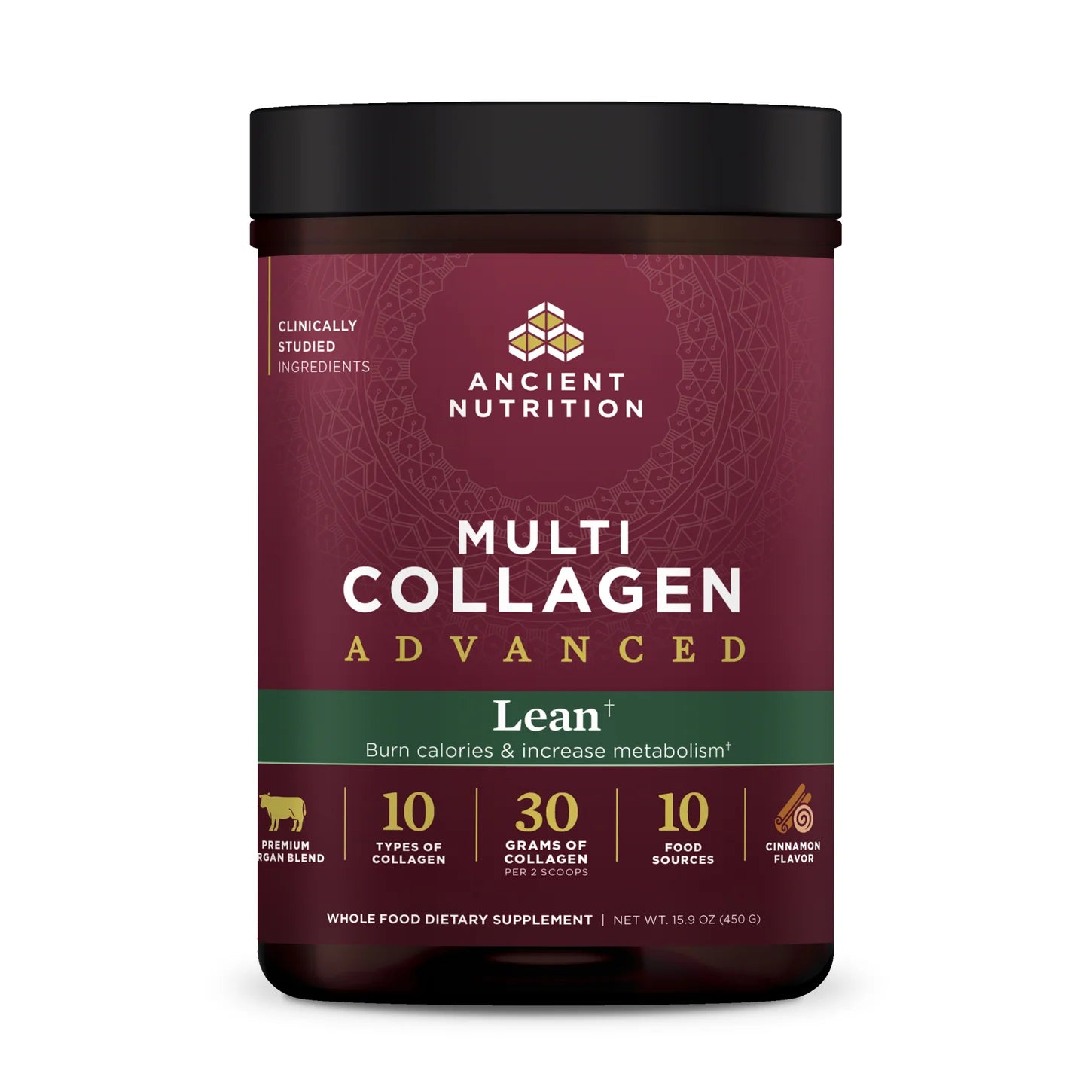 Multi Collagen Advanced Lean Powder Cinnamon 25 Servings Ancient Nutri ...