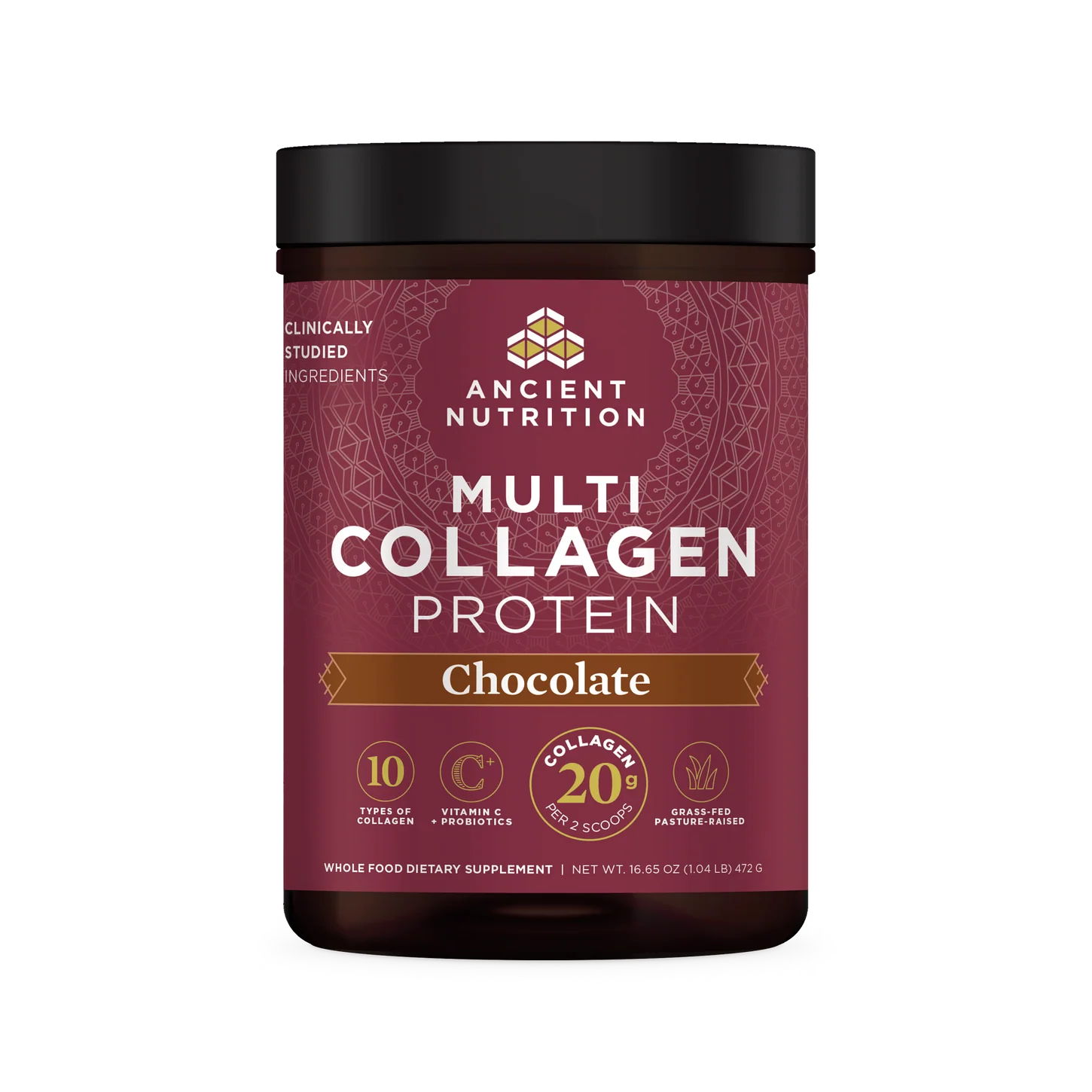 Multi Collagen Protein Powder Chocolate 40 Serving Ancient Nutrition