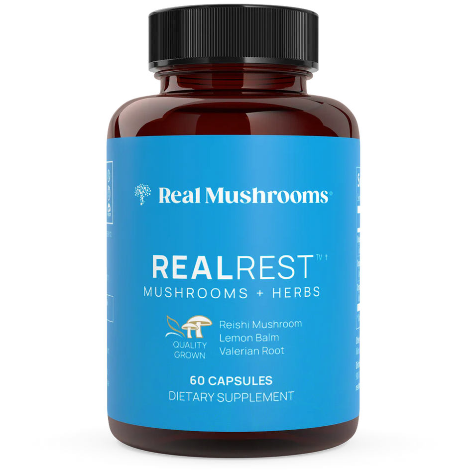 RealRest - Reishi, Valerian and Lemon Balm  60 Capsules Real Mushrooms