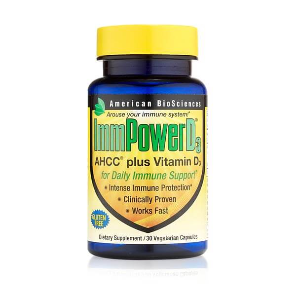 ImmPowerD3® AHCC® 250 mg plus Vitamin D3 750 IU 30 capsules American BioSciences