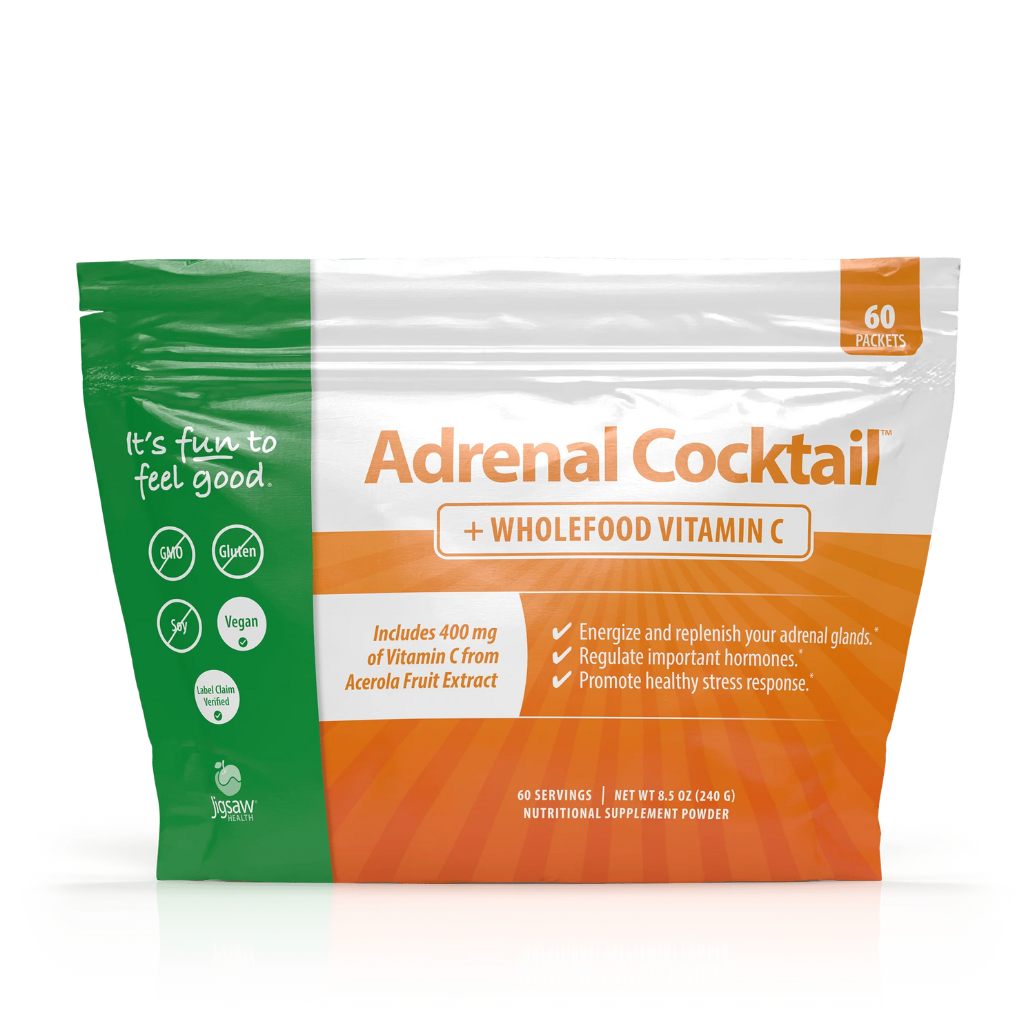 Adrenal Cocktail + Wholefood Vitamin C 60 Packets x 0.14 oz (4 g) Jigsaw Health