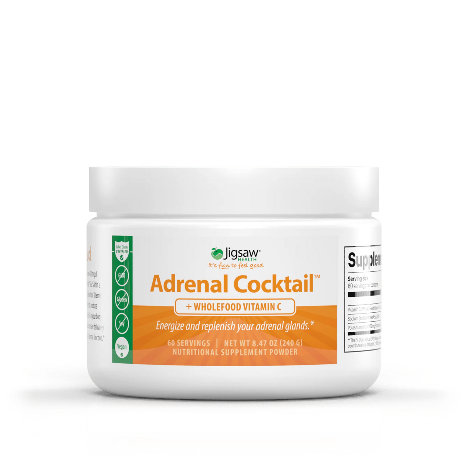 Adrenal Cocktail + Wholefood Vitamin C Powder 60 Servings 8.47 oz (240 g) Jigsaw Health