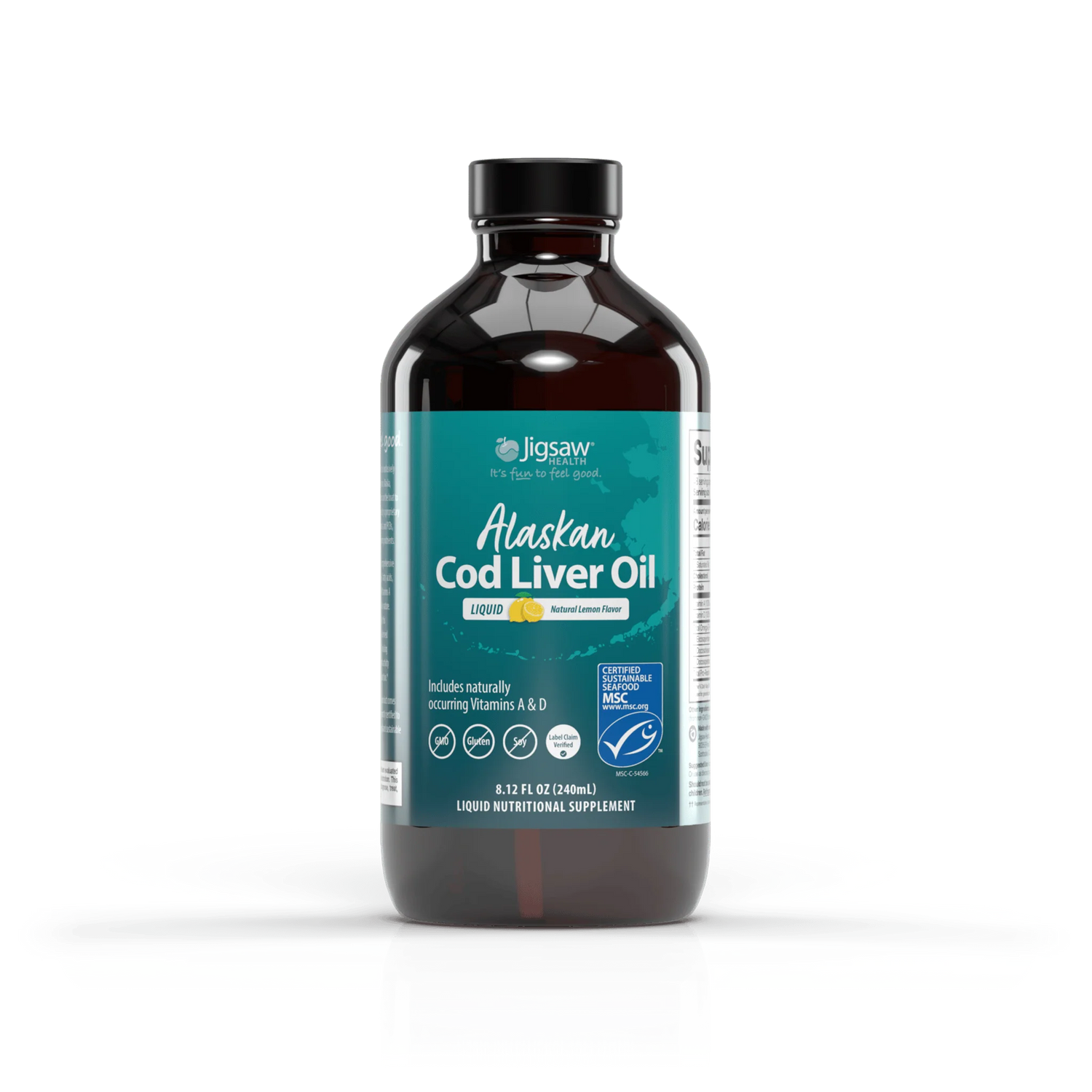 Alaskan Cod Liver Oil Liquid Lemon 8.12 fl oz (240 mL) Jigsaw Health