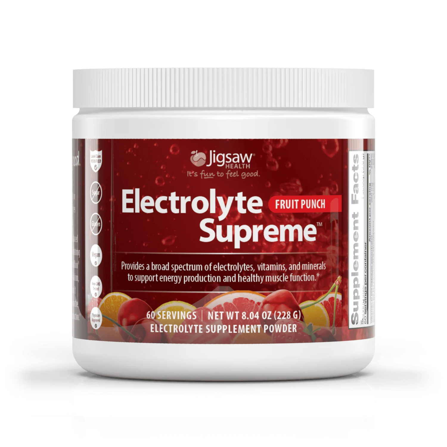 Electrolyte Supreme Fruit Punch 60 Servings 8.04 oz (228 g) Jigsaw Health