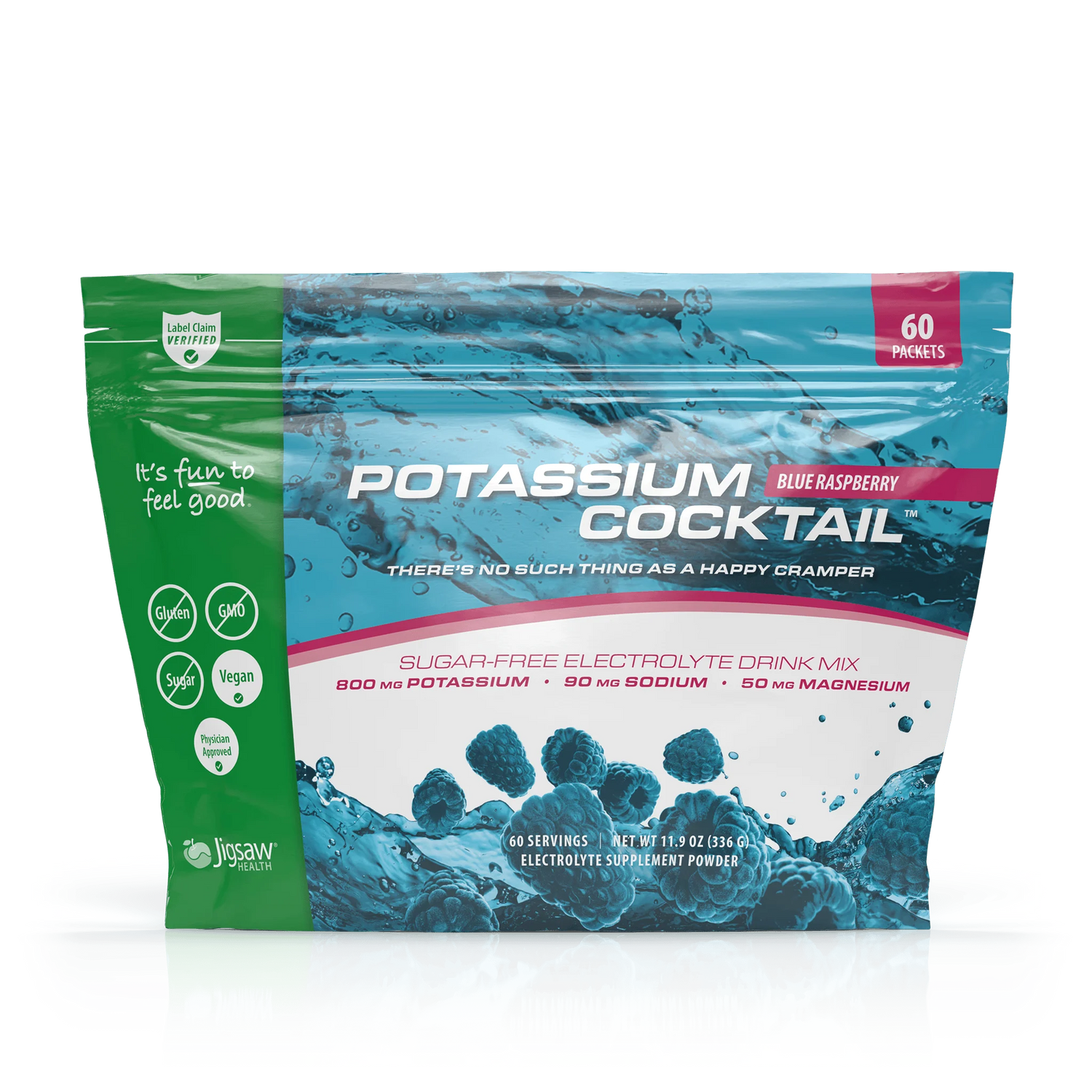 Potassium Cocktail Blue Raspberry 60 Packets x 0.20 oz (5.6 g) Jigsaw Health