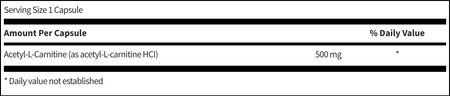 Acetyl-L-Carnitine 500 mg 90 capsules Klaire Labs - Premium Vitamins & Supplements from Klair Labs - Just $47.99! Shop now at Nutrigeek
