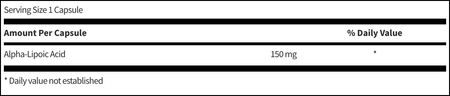 Alpha-Lipoic Acid 150mg 60 capsules Klaire Labs - Premium Vitamins & Supplements from Klair Labs - Just $24.99! Shop now at Nutrigeek