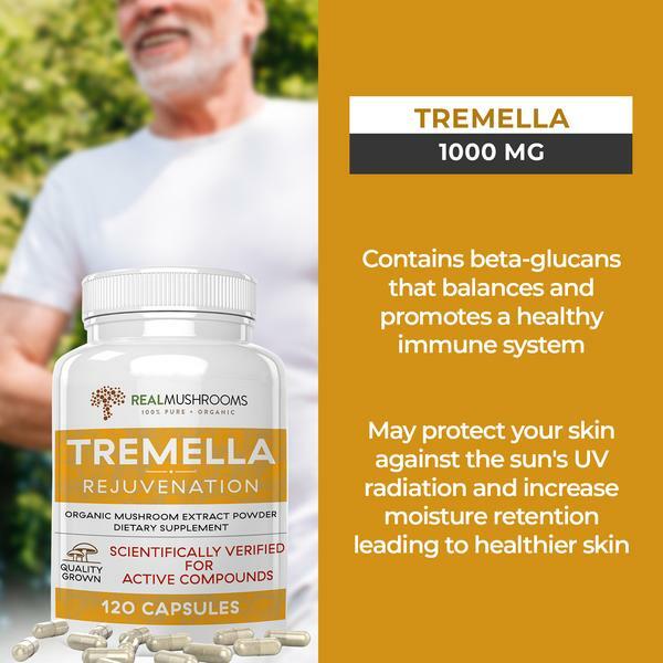 Tremella Rejuvination Extract Capsules 500 mg 120 capsules Real Mushrooms - Premium  from Real Mushrooms - Just $34.95! Shop now at Nutrigeek