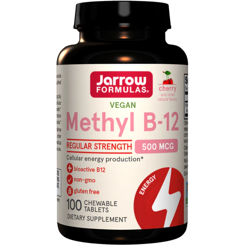 Methyl B-12 500mcg Cherry 100 Chewable Tablets Jarrow Formulas - Premium Vitamins & Supplements from Jarrow Formulas - Just $11.49! Shop now at Nutrigeek