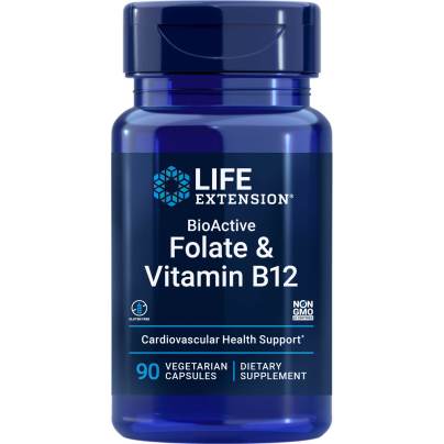 BioActive Folate & Vitamin B12 90 capsules Life Extension - Premium Vitamins & Supplements from Life Extension - Just $9.99! Shop now at Nutrigeek