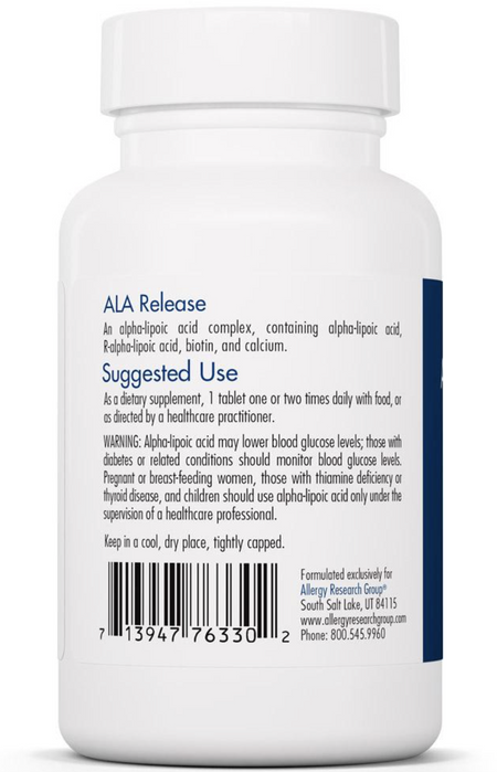 ALA Release (alpha lipoic acid) 60 tablets Allergy Research Group - Premium Vitamins & Supplements from Allergy Research Group - Just $34.99! Shop now at Nutrigeek