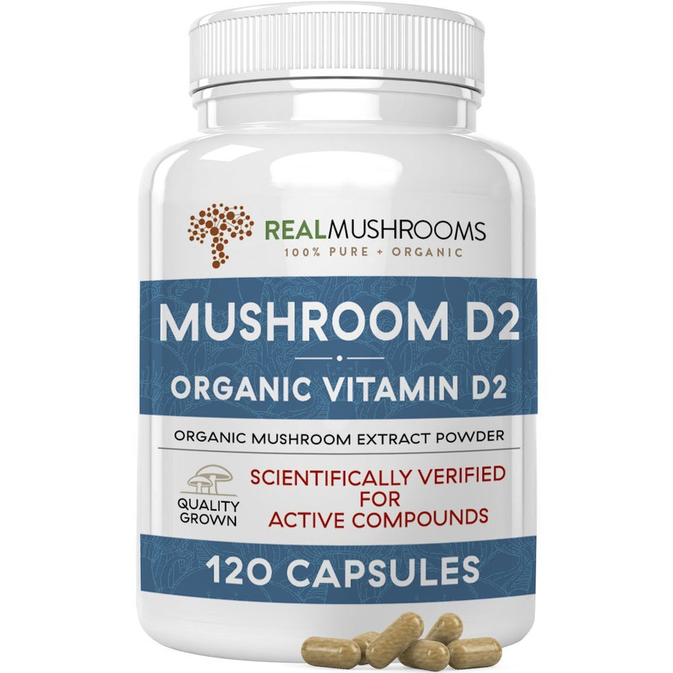 Mushroom D2 300 mg  120 capsules Real Mushrooms - Premium  from Real Mushrooms - Just $29.95! Shop now at Nutrigeek