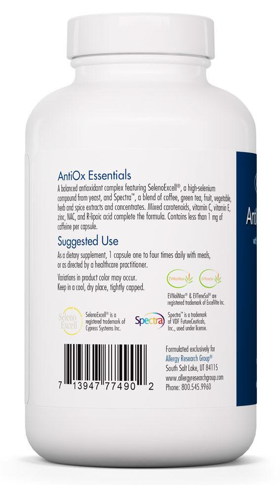 AntiOx Essentials  60 capsules Allergy Research Group - Premium Vitamins & Supplements from Allergy Research Group - Just $39.99! Shop now at Nutrigeek