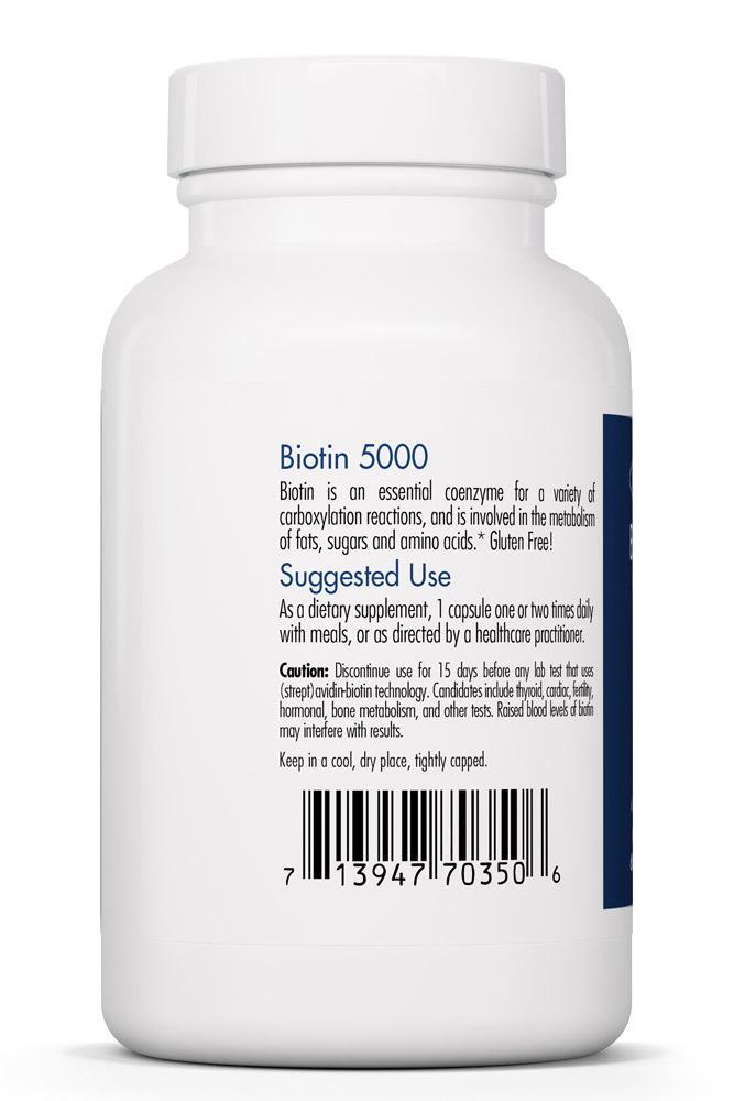 Biotin 5000 60 capsules Allergy Research Group - Premium  from Allergy Research Group - Just $19.99! Shop now at Nutrigeek