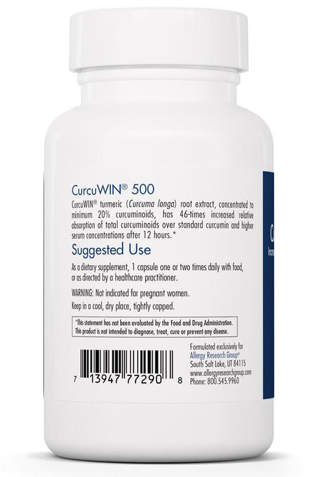 CurcuWIN® 500 mg 60 capsules Allergy Research Group - Premium  from Allergy Research Group - Just $34.99! Shop now at Nutrigeek