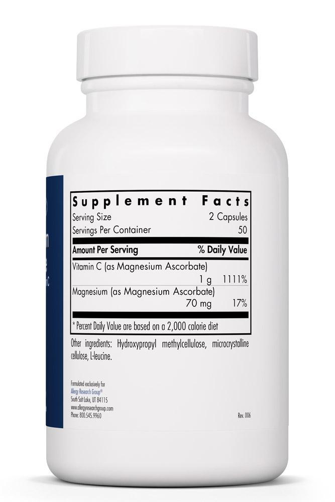 Magnesium Ascorbate 100 Vegetarian Caps Allergy Research Group - Premium  from Allergy Research Group - Just $29.99! Shop now at Nutrigeek
