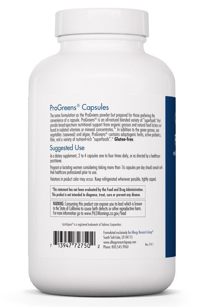 ProGreens 180 capsules Allergy Research Group - Premium  from Allergy Research Group - Just $34.99! Shop now at Nutrigeek